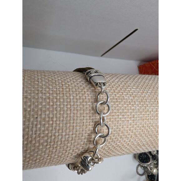 Brighton Bracelet 7.5in Crystal Silver Tone Adjustable Cord - Picture 3 of 6